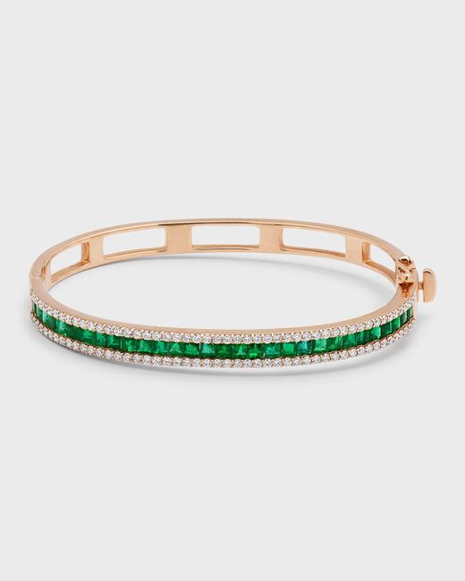 BeeGoddess Green Mondrian Gold Emerald & Diamond Bracelet