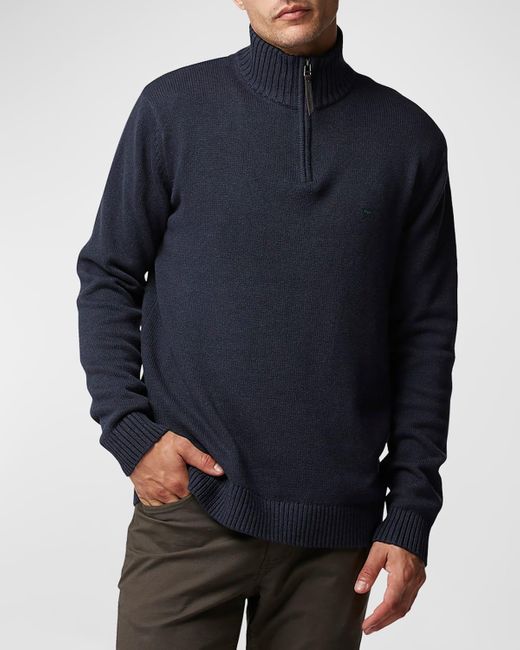 Rodd & Gunn Blue Merrick Bay Half-zip Cotton Sweater for men