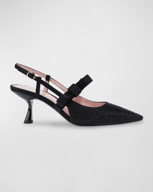 Kate Spade Maritza Pave Bow Slingback Pumps in Black | Lyst