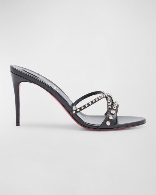Christian Louboutin Metallic Tatoosh Spikes Sole Slide Sandals