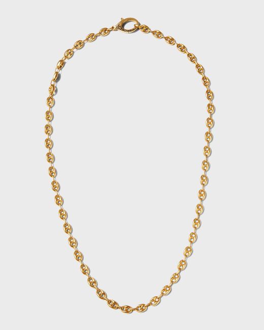 MARCO DAL MASO White Yellow Gold Marine Matte Chain Necklace, 52cm for men