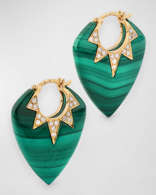 Sorellina Green 18K Earrings With And Gh-Si Diamonds, 25X20Mm