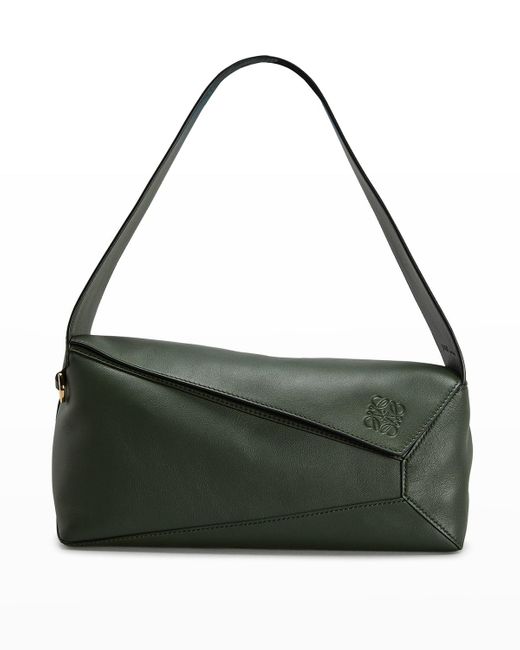Loewe Puzzle Calfskin Hobo Bag in Green | Lyst