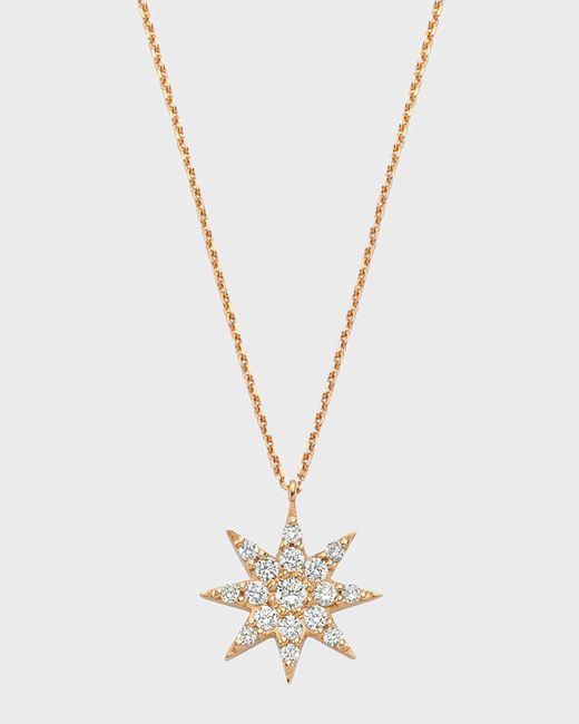 BeeGoddess White Venus Star 14k Diamond Pendant Necklace