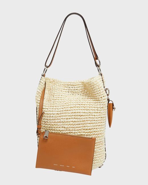 Proenza Schouler Natural Raffia & Leather Bucket Bag