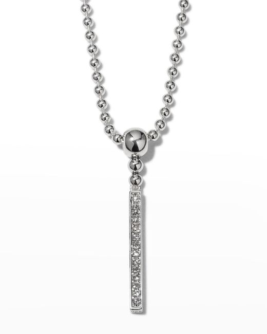 Lagos Metallic Caviar Spark Diamond Stick Pendant Necklace