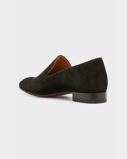 Christian Louboutin White Dandelion Velour Slip-On Loafers for men