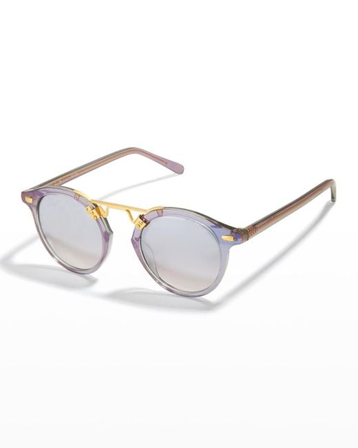 Krewe Metallic St. Louis Round Mirrored Sunglasses