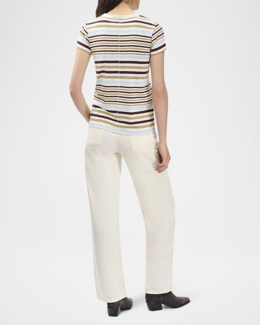 Rag & Bone Gray The Slub Striped Tee