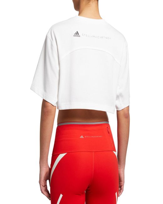 Adidas By Stella McCartney Red Future Playground Cropped Active Tee