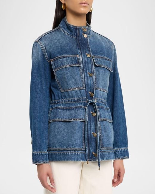 Veronica Beard Blue Truman Denim Anorak Jacket