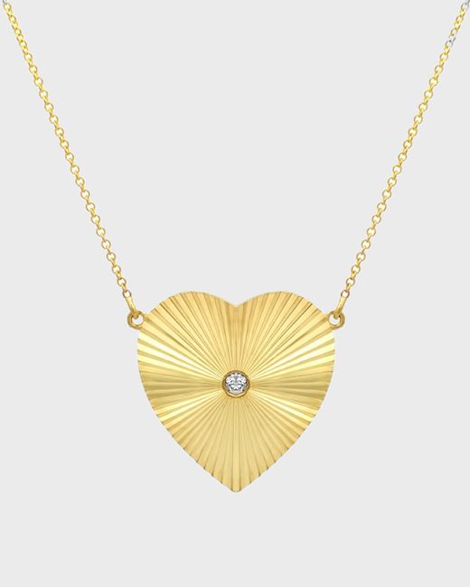 Jennifer Meyer Metallic Large '70s Heart Necklace