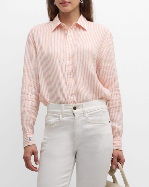 Polo Ralph Lauren Multicolor Oversized-Fit Striped Linen Shirt