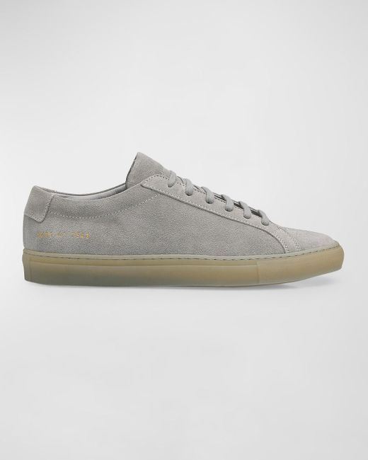 Common Projects Gray Achilles Suede Tonal-midsole Low-top Sneakers for men