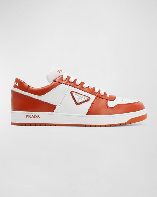 Prada Red Prax Logo Re-nylon Low-top Sneakers for men