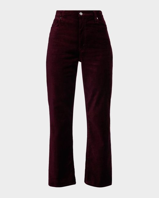 FRAME Red Le Sleek Straight Velvet Jeans