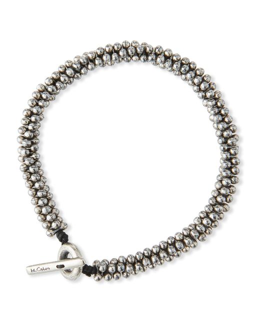 M. Cohen Metallic Mini Sterling Silver Jacks Bead Bracelet for men