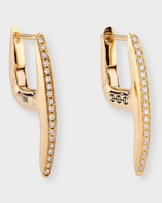Hoorsenbuhs Metallic 18k Yellow Gold Mini Axe Earrings With Diamonds