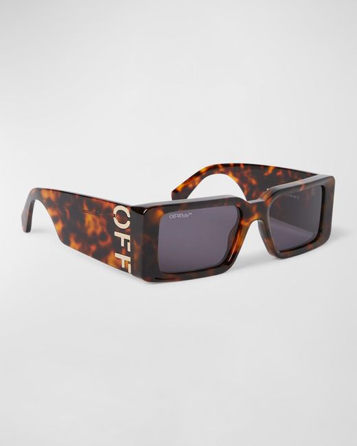 Off-White c/o Virgil Abloh Brown Milano Acetate Rectangle Sunglasses for men