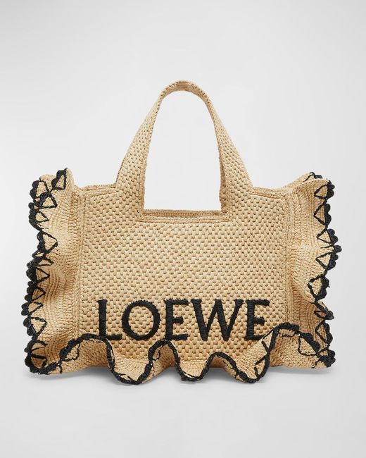 Loewe Natural X Paula'S Ibiza Font Logo Small Tote Bag
