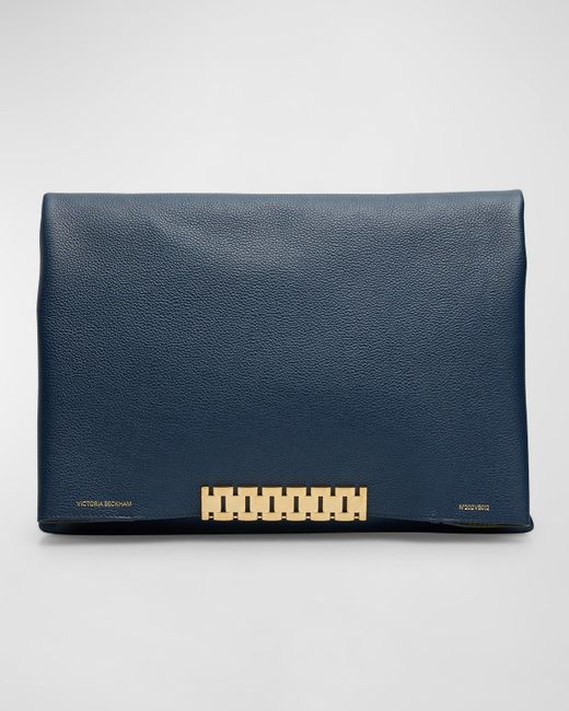 Victoria Beckham Blue Jumbo Chain Pouch Clutch Bag