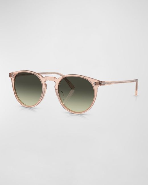 Oliver Peoples Metallic Semi-Transparent Round Acetate & Crystal Sunglasses