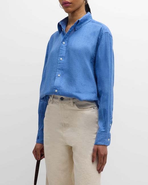 Polo Ralph Lauren Blue Relaxed-Fit Linen Shirt