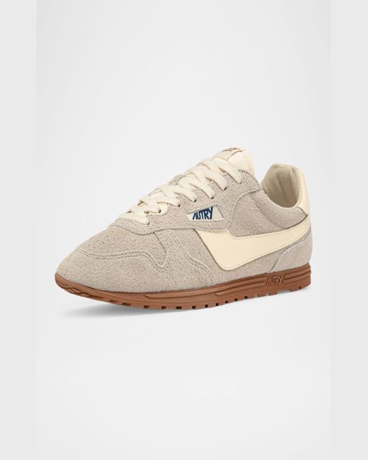 Autry White Windspin Retro Suede Low-Top Sneakers