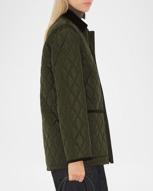 Burberry Green Quilted Barn Jacket