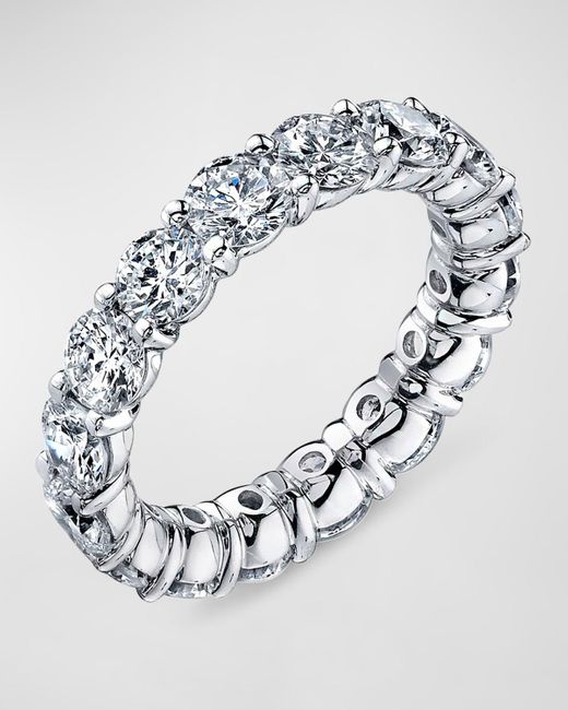 Neiman Marcus Metallic Platinum Buttercup Round Diamond Ring, Size 6