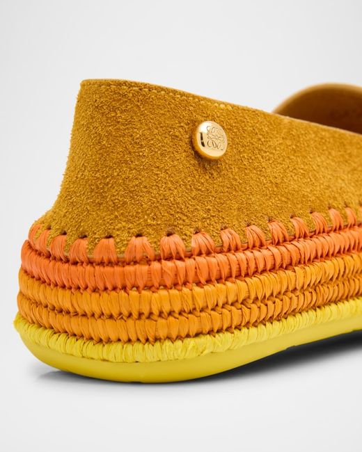 Loewe Yellow Rio Suede Espadrilles