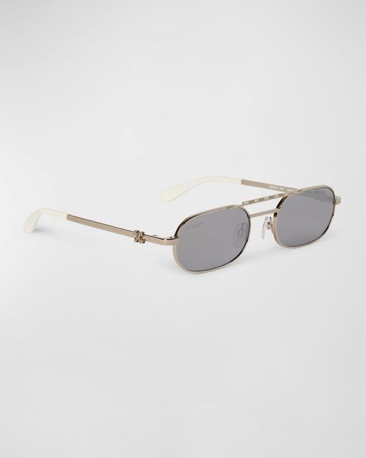 Off-White c/o Virgil Abloh Metallic Baltimore Oval Aviator Sunglasses for men