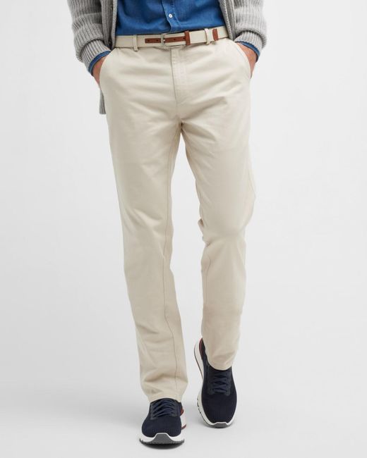 Peter Millar Natural Pilot Flat Front Trousers for men