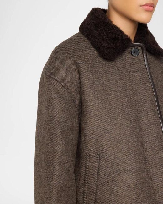 Jonathan Simkhai Brown Orien Contrast-Collar Jacket