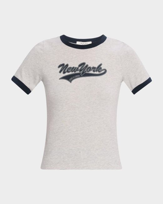 Rag & Bone White Mica Short-Sleeve New York Ringer Tee