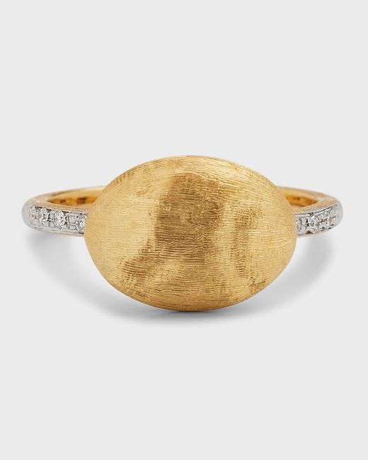Marco Bicego White Siviglia Horizontal Ring With Diamonds, Size 7