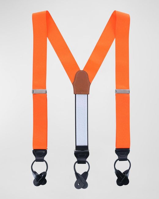 Trafalgar Orange Silk Suspender Braces for men