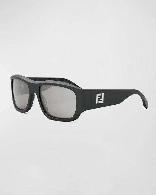 Fendi Multicolor Ff Logo Rectangle Sunglasses for men