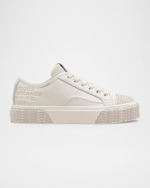 Marc Jacobs Natural Leather Low-Top Logo Sneakers