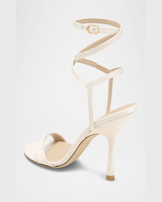 Stuart Weitzman Natural Nudist Patent Ankle-Strap Sandals