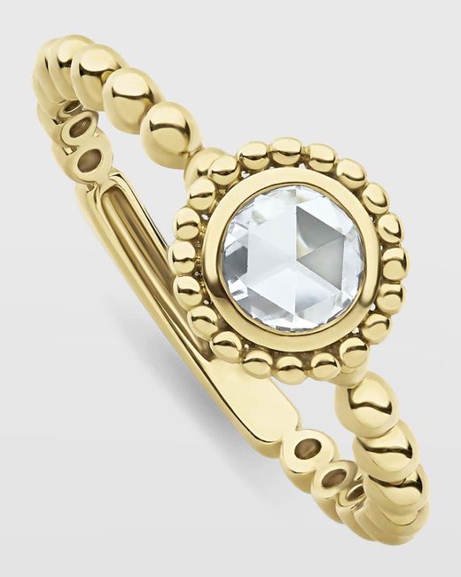 Lagos Metallic 18k Covet Diamond 5mm Rose-cut Stack Ring, Size 7