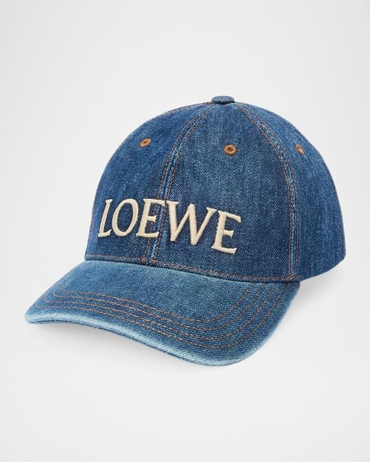 Loewe Blue X Paula & Apos;S Ibiza & Apos;S Denim Logo Baseball Cap for men