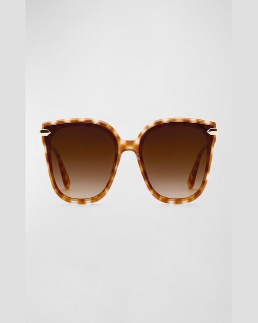 Krewe Brown Dede Nylon Acetate Butterfly Sunglasses