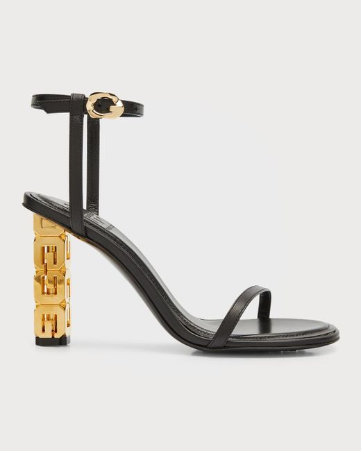 Givenchy Metallic G Cube Lambskin Ankle-strap Sandals