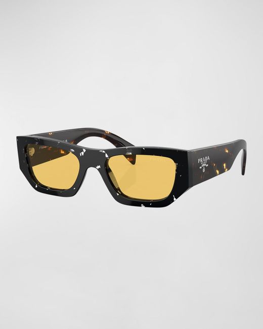 Prada Yellow Logo Acetate Cat-eye Sunglasses