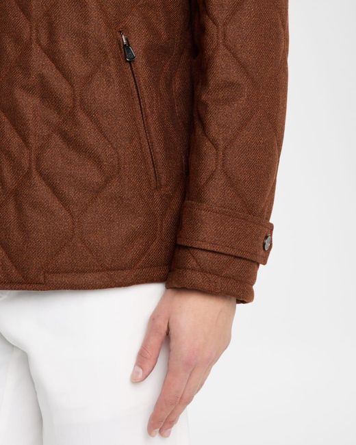 Isaia Brown Apos;S Quilted Wool-Blend Jacket for men
