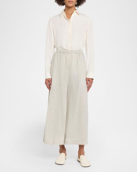 Eskandar White Flared Culottes