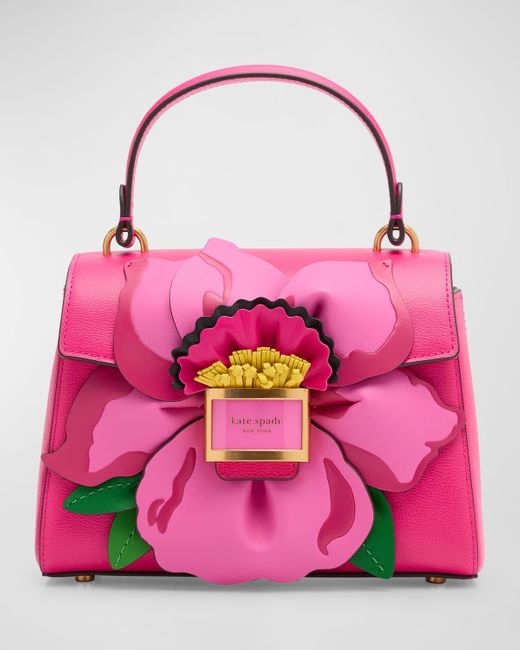 Kate Spade Pink Katy Floral Leather Top-Handle Bag