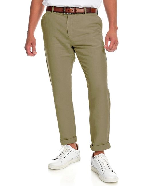 Fisher + Baker Green Highland Linen-blend Pants for men
