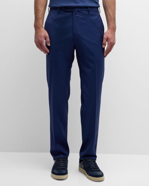 Zanella Blue Parker Platinum Super 130S Trousers for men
